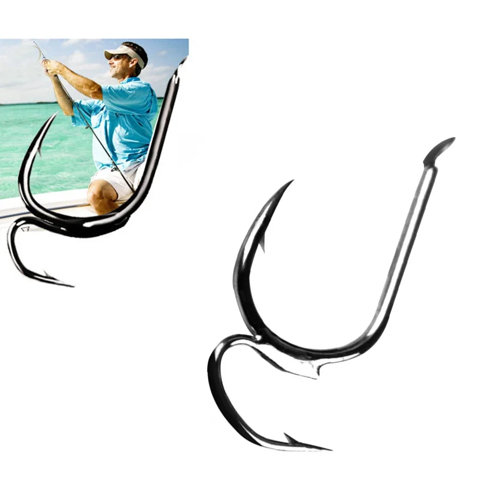 10Pcs 5# 7# 11# High-carbon Steel Two Strength Tip Sharp Fighting Fishing Hook With Barbed Fish Gear For Fishing