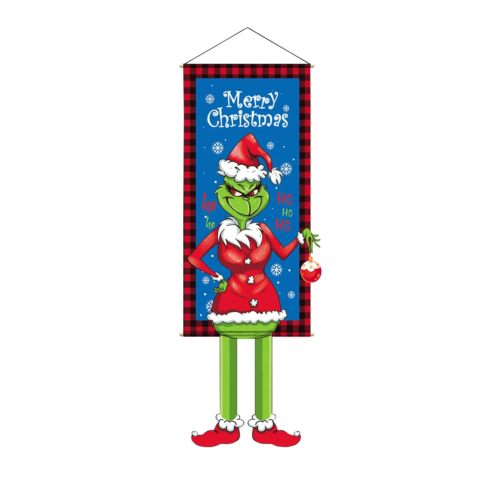 Fabric Christmas Hanging Flag Outdoor Home Decor