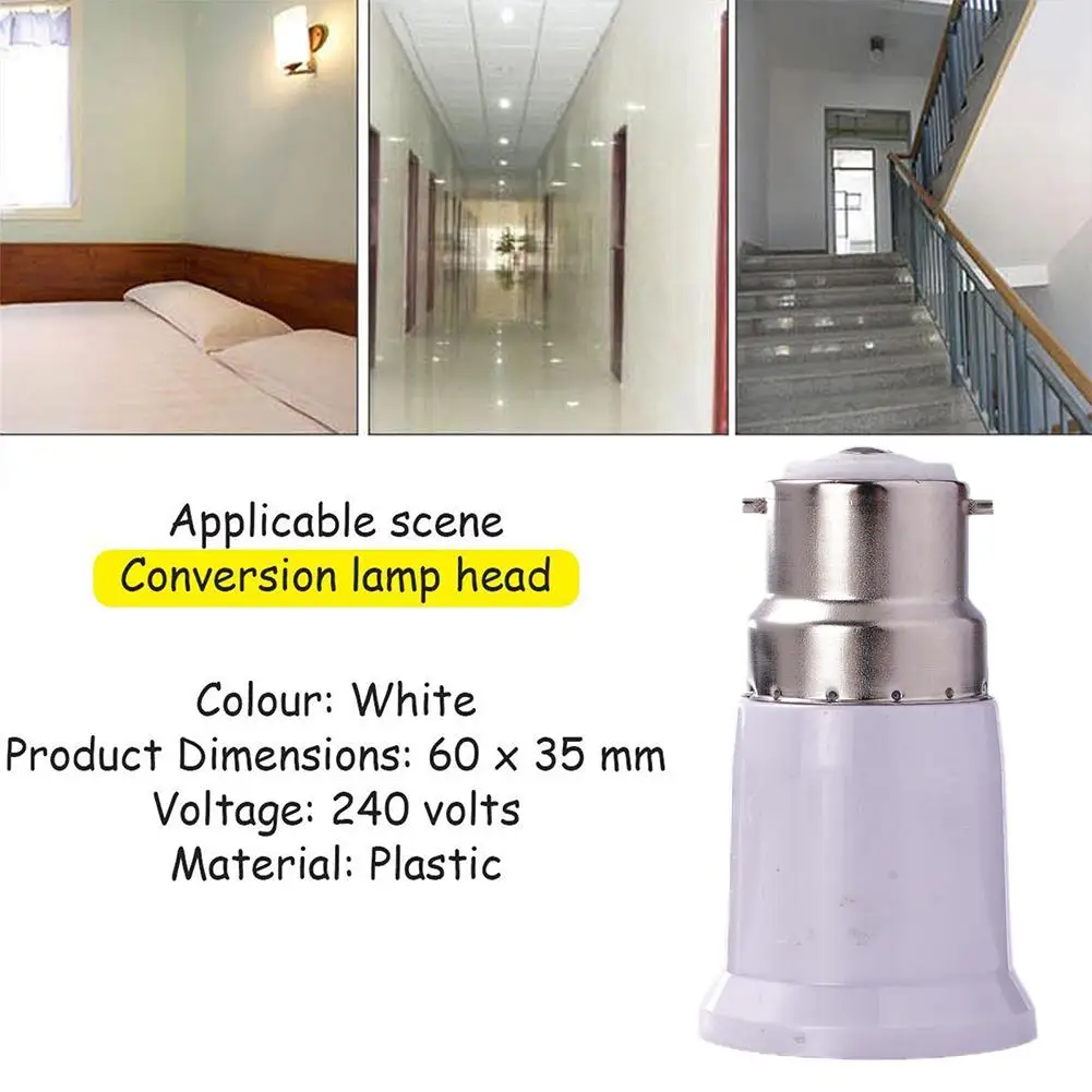 

1pcs Lamp Holder Converters B22 To E27 LED Halogen Bases Lamp CFL Bulb Light Anti-aging Lamp Anti-burning Adapter J5F2