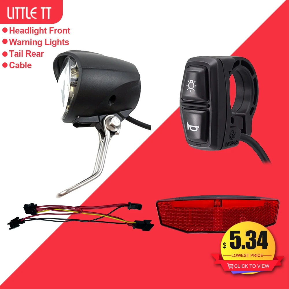 Ebike Light And Horn Switch 12v72v Headlight Electric Bicycle Scooter