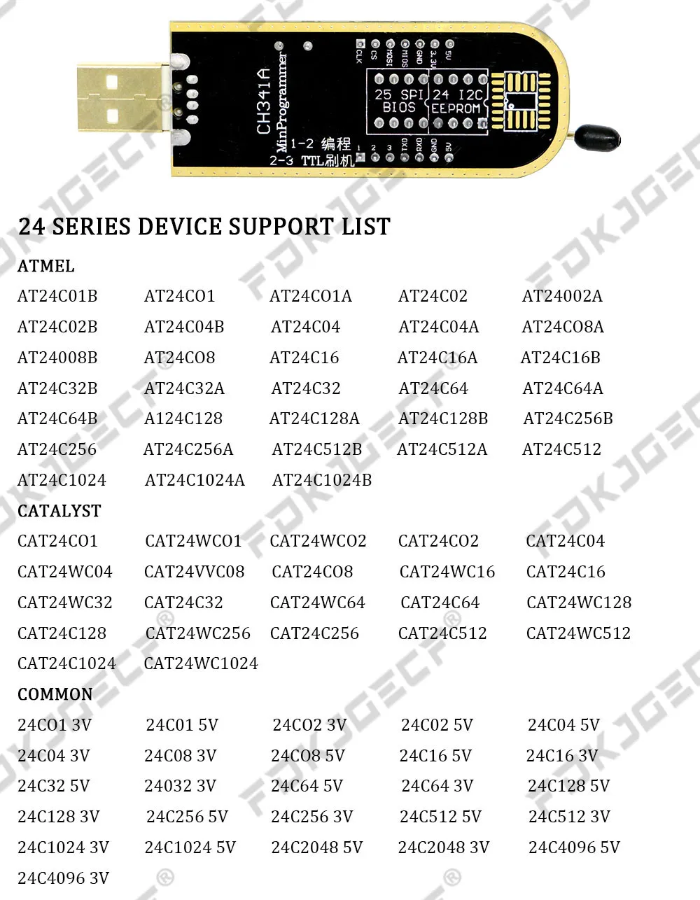 CH341A Programmieradapter + SOIC8-Adapter + SOP8-Clip mit Kabel + 1,8 V-Adapter CH341A EEPROM Flash BIOS USB-Programmierer ZIF-Adapter – Detail 10