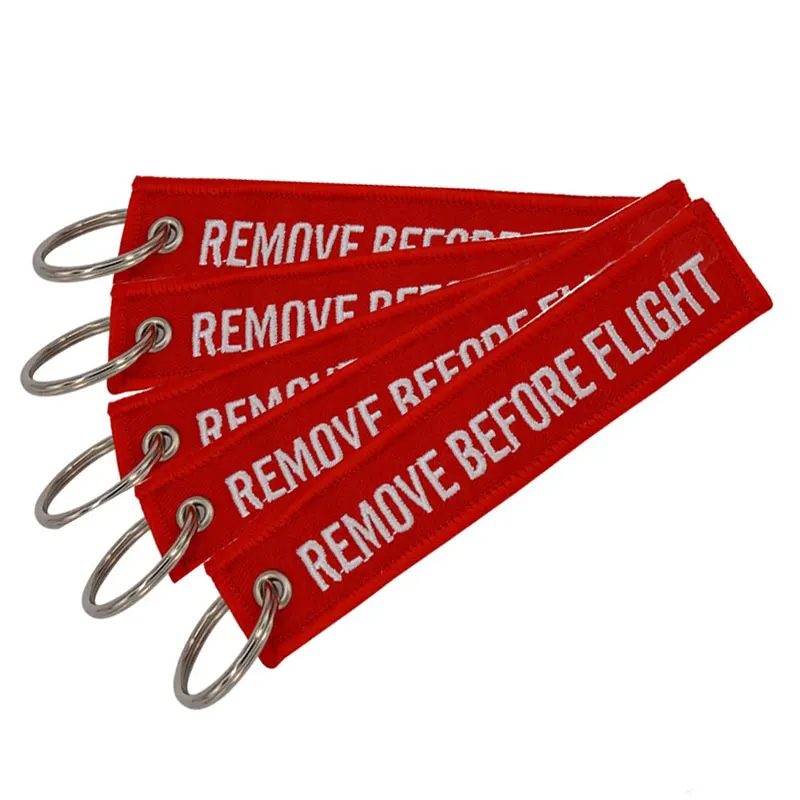 

1Pcs Remove Before Flight Keychain Embroidery Keyring Aviation Gifts Key Fob Car Key Ring