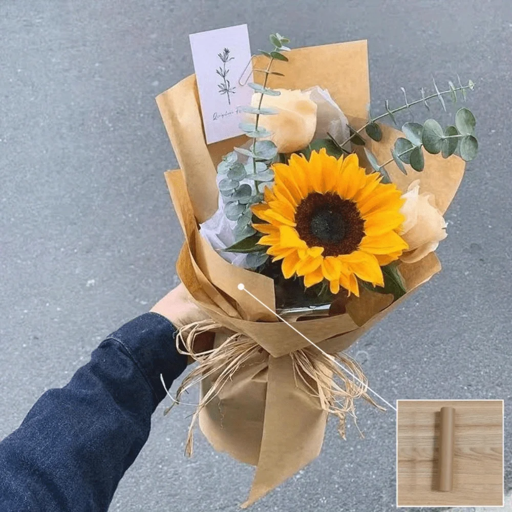 프리미엄 천연 갈색 크라프트 종이 롤, 다용도 포장지 (꽃다발, 선물 상자, 배송, 공예, 그림, 파티 장)
