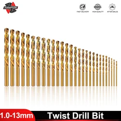 Premium HSS M2 Cobalt Coated Twist Drill Bit - 1.0 - 13mm, Versatile Wood/Metal Hole Cutter, Round Shank, Woodworking Tool - 10.3MM