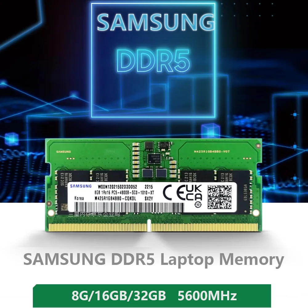 Samsung DDR5 RAM 4800MHz-5600MHz 16GB 32GB SODIMM para Laptop Dell