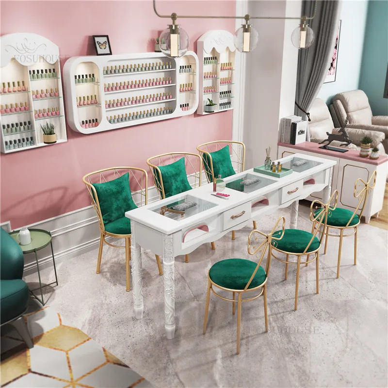 New Household Nail Tables Bedroom Manicure Table Clothing Store Commercial Display Stands Salon Furniture Nail Table with Drawer