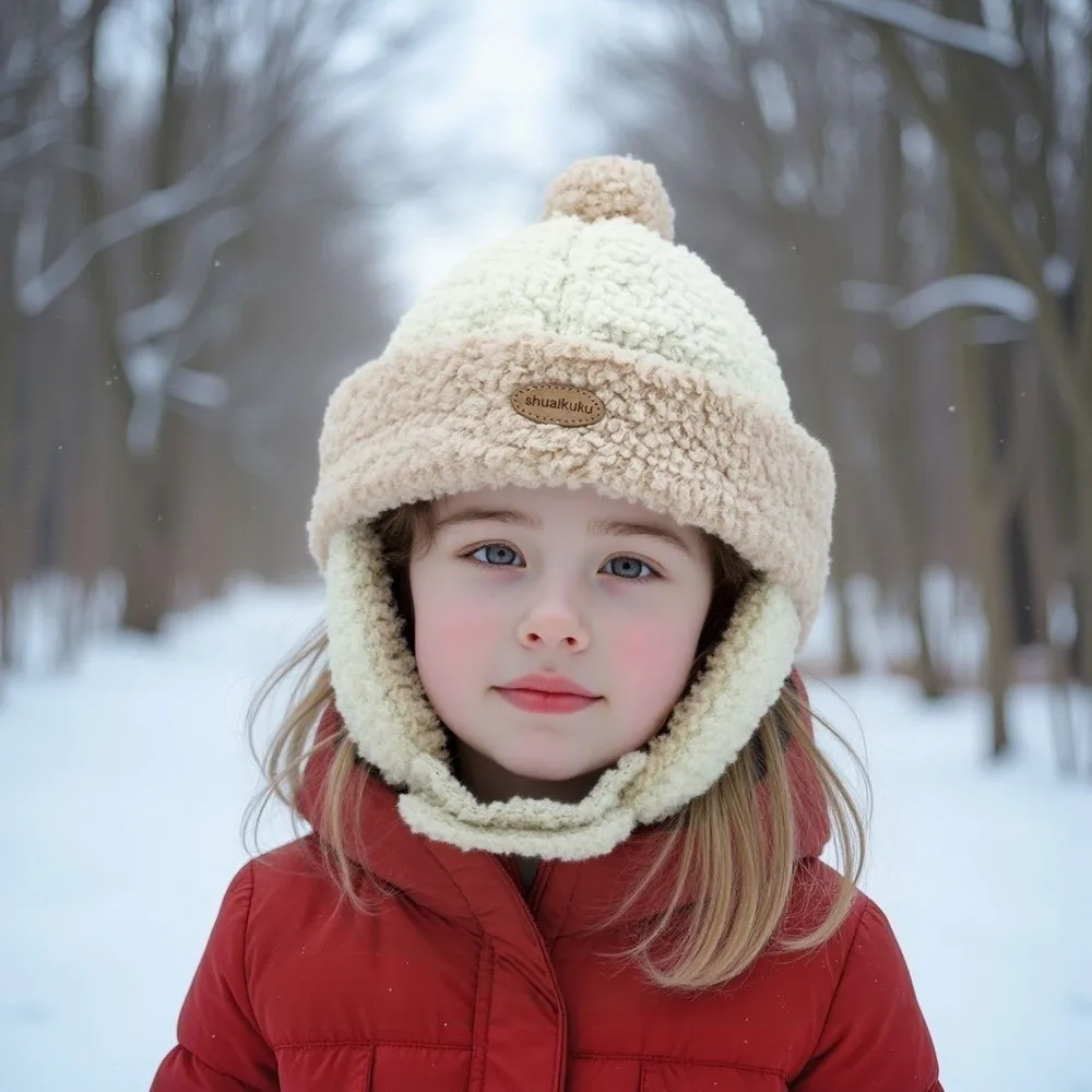 Lamb Down Winter Hat for Kids Boys Girls