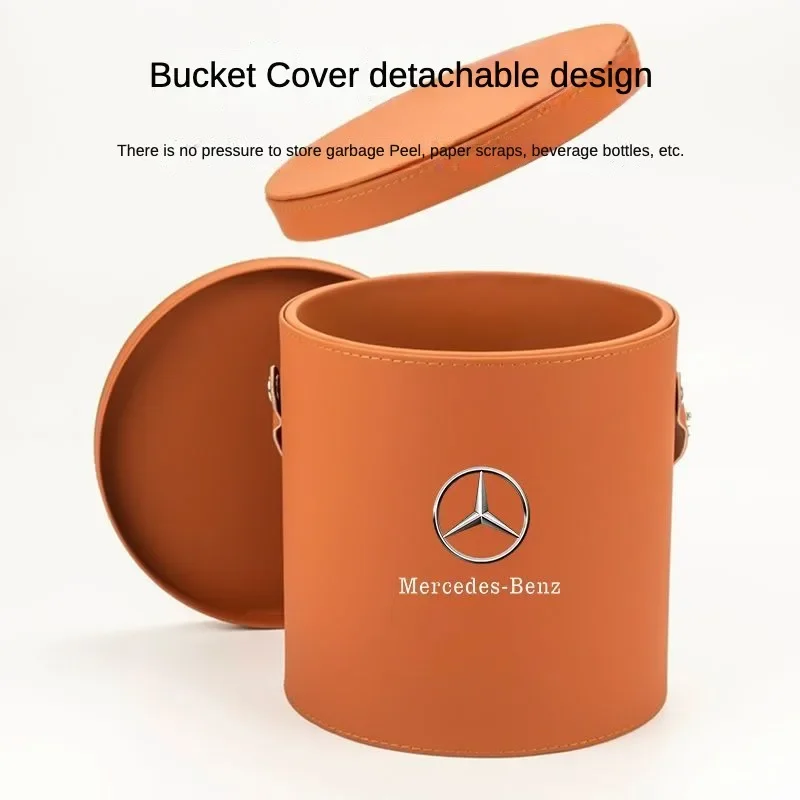 Car Trash Can Bin Storage Box Organizer for Benz AMG A C E S G Class W201 W210 W108 W204 W205 W203 car trash can
