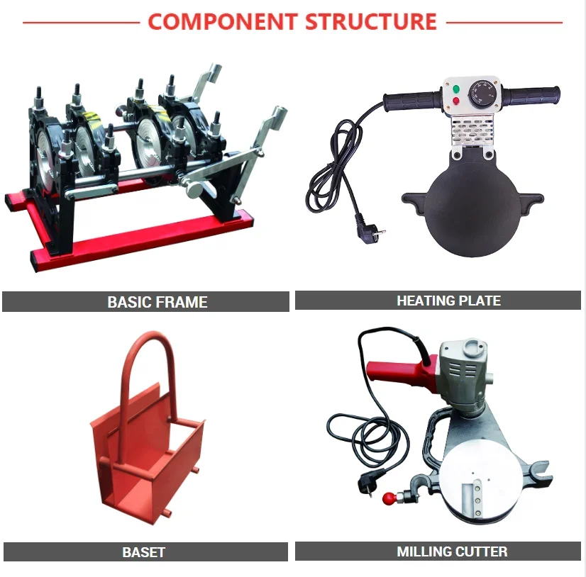 Polyfusion 63-160mm Manual Hand Screw Butt Fusion Welding Machine Hdpe Pipe Plastic Welders Thermofusion Welding Machine 4