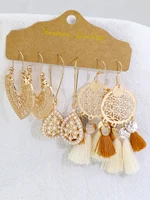 White Tassel Shell Earrings set
