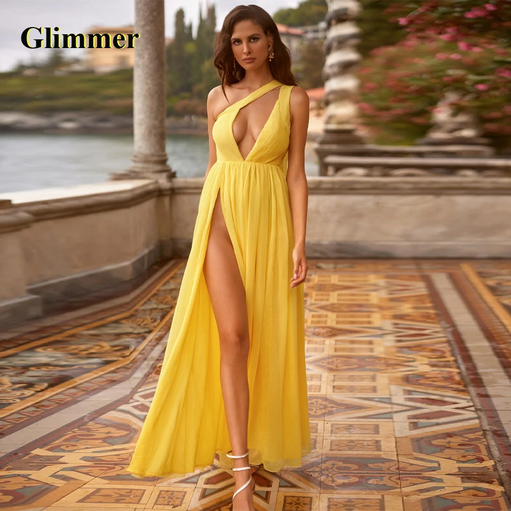 

Glimmer Side Slit Sexy Zipper Evening Dresses Formal Prom Gowns Customizable Colors Abendkleider Vestidos De Gala For Women 2023