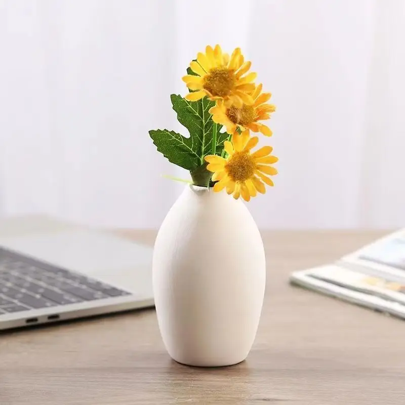 Ceramic Burnt Vase Kindergarten White Embryo Color Painting Handmade Art DIY Model Non Gypsum Handicrafts Flower Pot ZD840