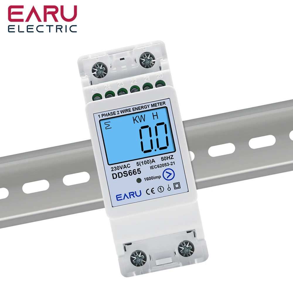 Multifunction 230V 100A Bi-Directional Energy Meter Reset Zero Kwh Solar PV Powe