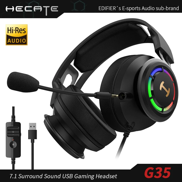 HECATE tarafından Edifier pskablolu oyun kulaklığı PS5 PS4 PC için 7.1  Surround USB Gamer kulaklık ENC mikrofon ile RGB aydınlatma - AliExpress