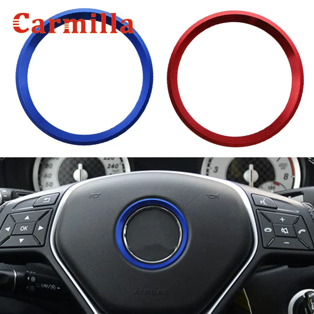 2 Stück Bling Lenkrad Emblem Für Mercedes-Benz - Kristall Aufkleber 45mm Bunt+Silber