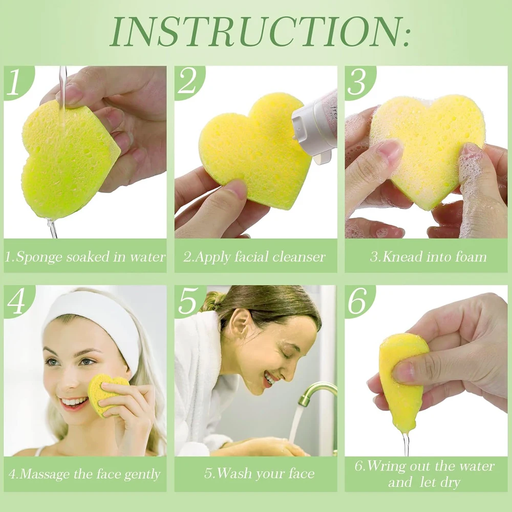 Powder puff 30-Count Compressed Facial Sponges, 100% Natural Cosmetic Spa Sponges for Facial Cleansing, Exfoliating Mask 2