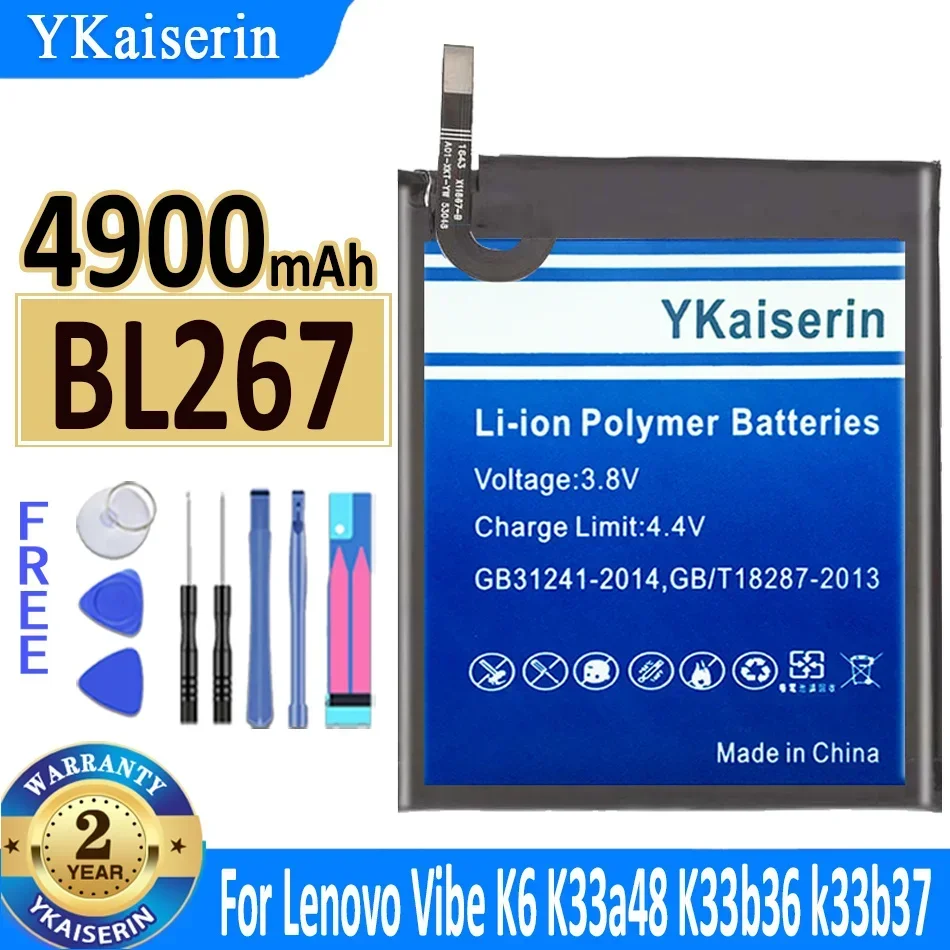 

Аккумулятор ykaisin BL272 BL267 для Lenovo Vibe K6 Power XT1662 K33A42 Akku 3,82 в/K6 K33a48 K33b36 K33b37