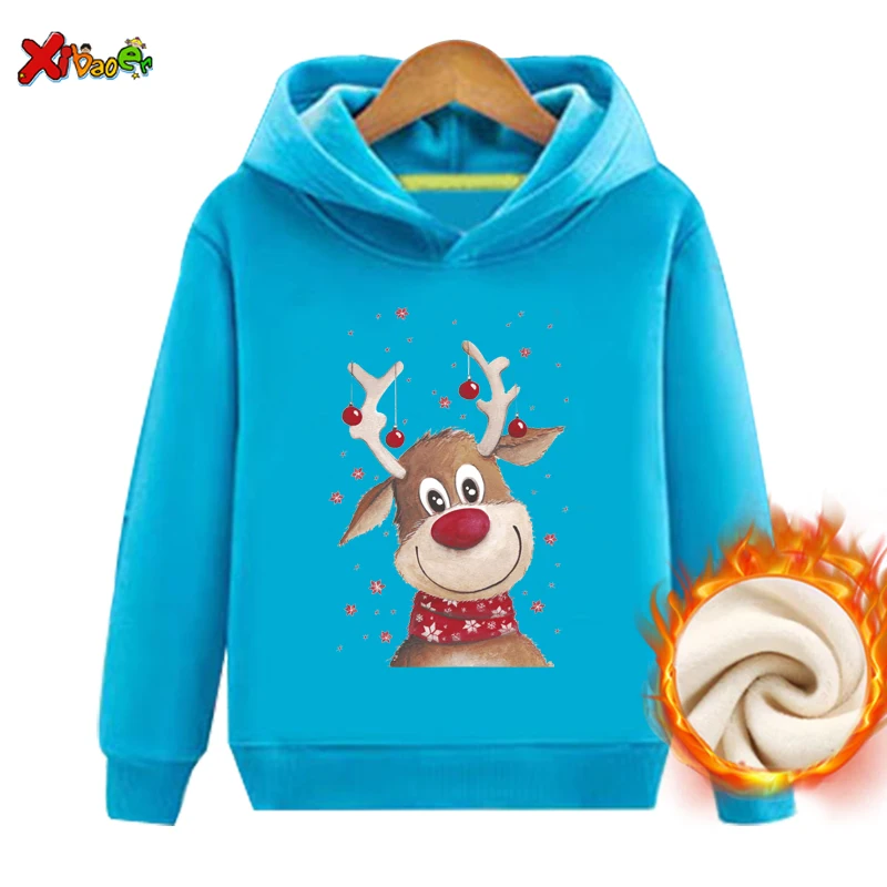 thumbnail image 1 of Sudadera con capucha familiar, suéter navideño, ropa informal cálida, jersey de terciopelo a juego, ropa de invierno para niños, 1 of 5
