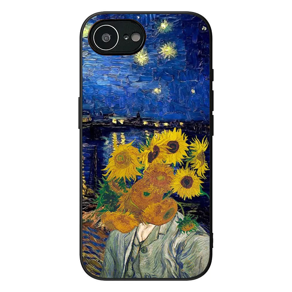 Sunflower Van Gogh Starry Night Soft Phone Case Cover