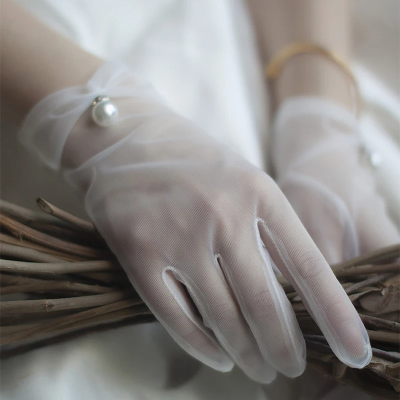 

Women White Bridal Gloves for Wedding White Gloves Fashion Apparel Accessories for Lady Evening Party Wrist Gloves