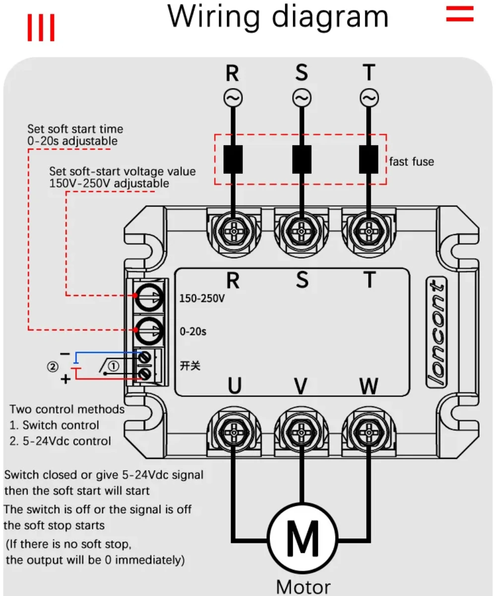 Three-phase Motor Soft Starter Online Slow Start Module LRQ-TH3P5KW Decompression And Voltage Reduction Controller