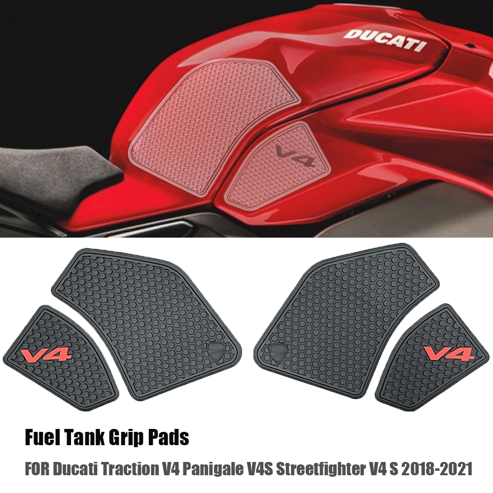 

FOR Ducati Fuel Tank Grip Pads Knee Traction V4 Panigale V4S Streetfighter V4 S 2021 2020 2019 2018