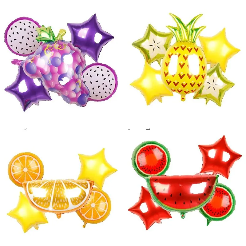 

New Fruit Set Aluminum Foil Balloon Summer Watermelon Pineapple Banana Party Birthday Decoration Dress