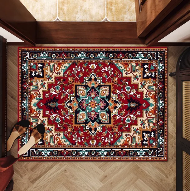 Persian style Floor Mat Kids Room Bedroom Decoration Balcony Anti-Slip Doormat Living Room Welcome Rug 4