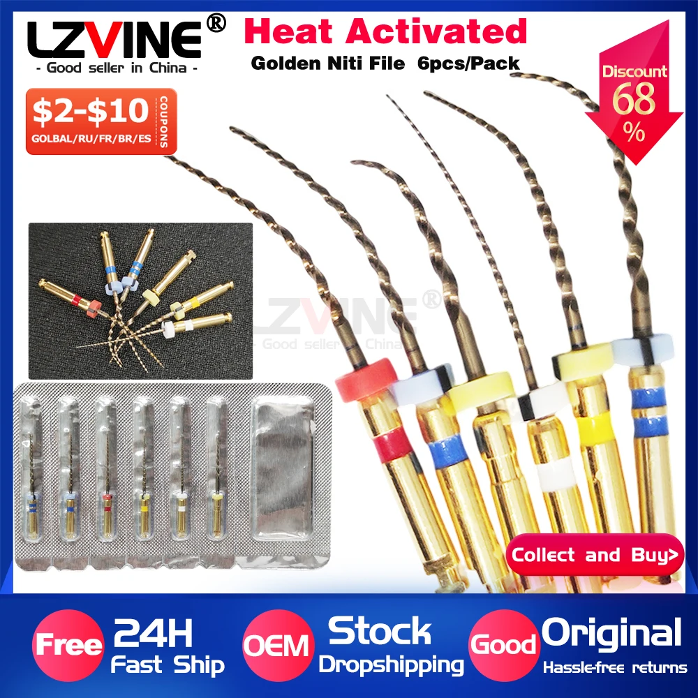 Dental V3 TC gold flexible files endo rotary files golden endodontic