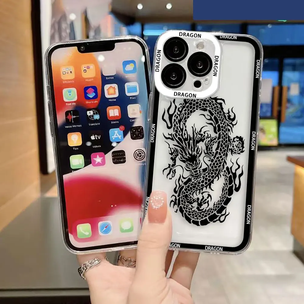 Oriental Dragon Clear Phone Case Cover