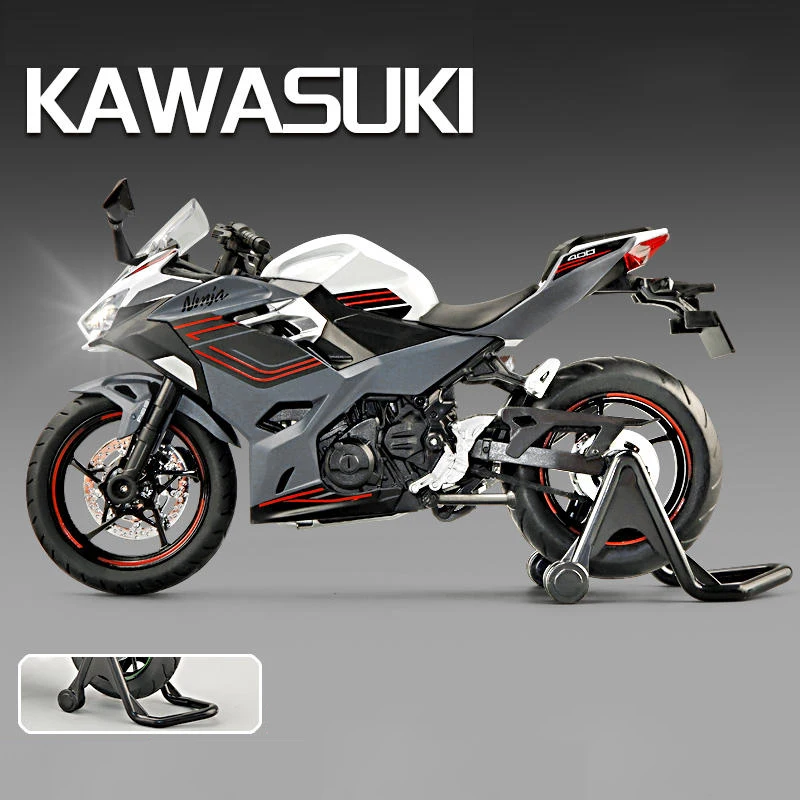 Mini Kawasaki Ninja 400 modelo de motocicleta de liga para meninos