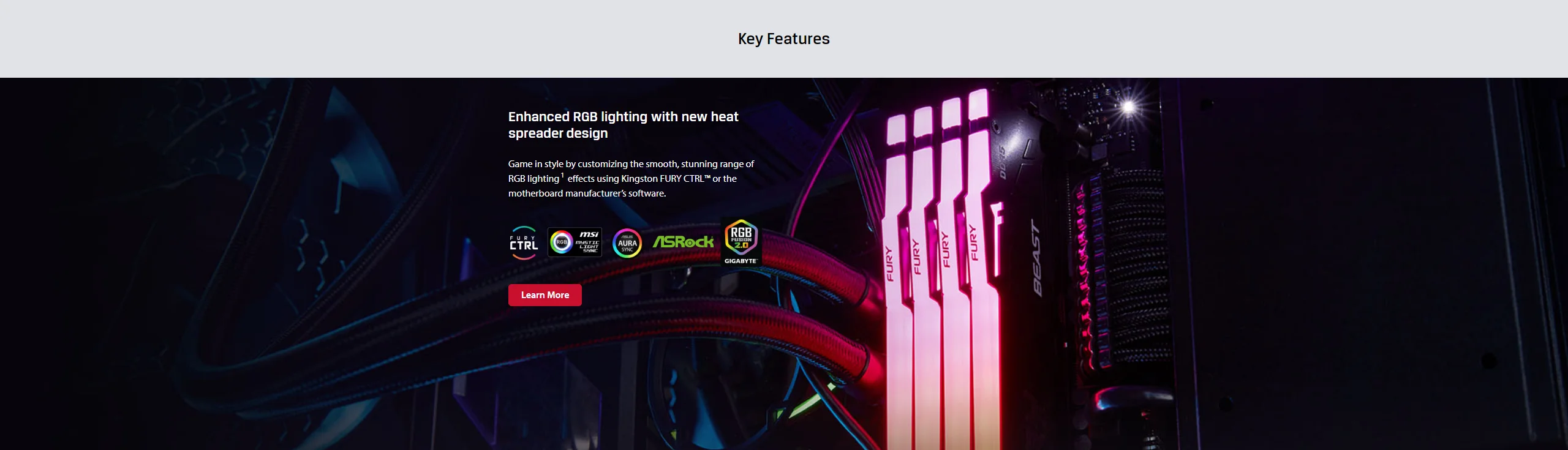 Description Picture 5 of itemKingston FURY Beast DDR5 RGB White AMD EXPO 16GB 32GB 5200 5600 6000 MHz Desktop AMD Intel CPU Motherboard  RAMs 1.1V