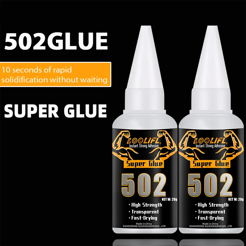 Lot de 5 tubes de Super Colle 502 Cyanoacrylate, adhésif haute performance pour réparations rapides.