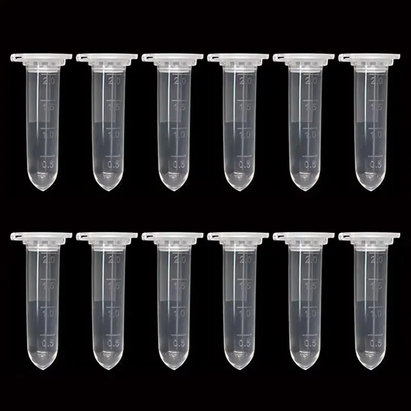 2ml Centrifuge Tubes Polypropylene Clear Graduated Mirco Test Tubes Snap Cap Sample Storage Container No-Leak