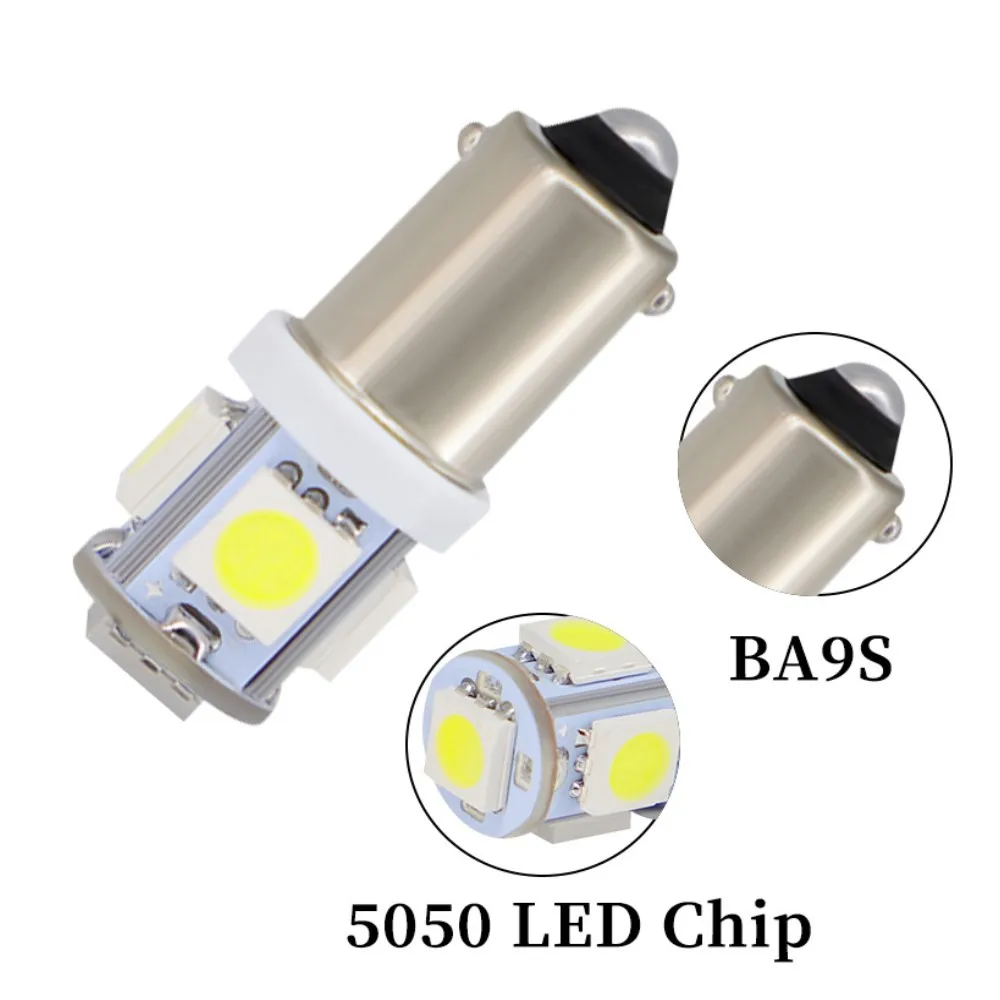 BA9S LED 6V/12V/24V , T4W ڵ  5050 5SMD ڵ ׸     ̵  Ŀ  10Pcs.