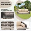3 Person Porch Swing Patio Wicker Hanging Porch Swing Chair Outdoor Rattan Swing Bench with Cushion and Pillow for Garden, Yard 2