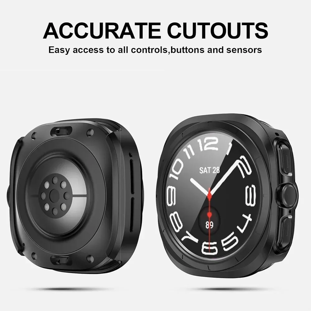 Premium Glass & Case Protector Bumper Shell for Smartwatches - Matte Finish