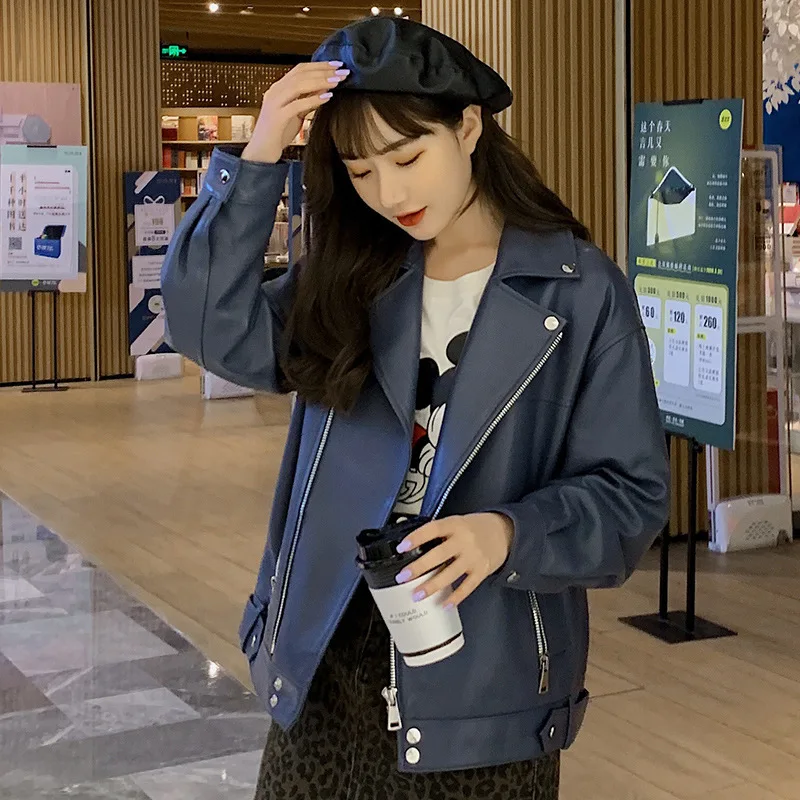 MESHARE Women Spring Genuine Real Sheep Leather Jacket R5