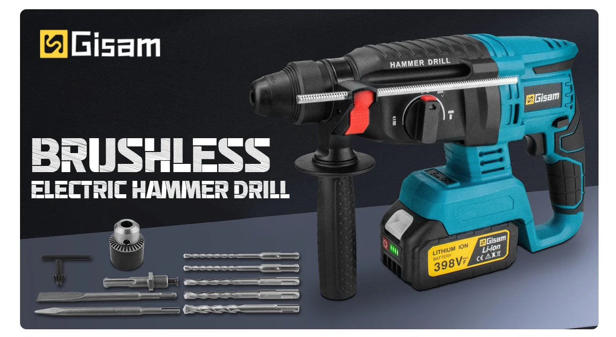 26MM Brushless Electric Hammer Drill Multifunctional Cordless Rechargeable Screw