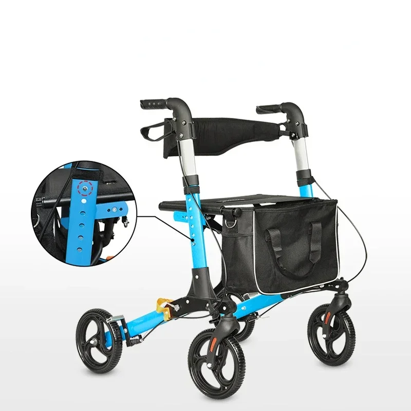 Deambulatore Rollator In Alluminio Leggero Con Freno Carrello Pieghevole Da Viaggio Per Anziani Carrello Della Spesa A Quattro Ruote Scooter