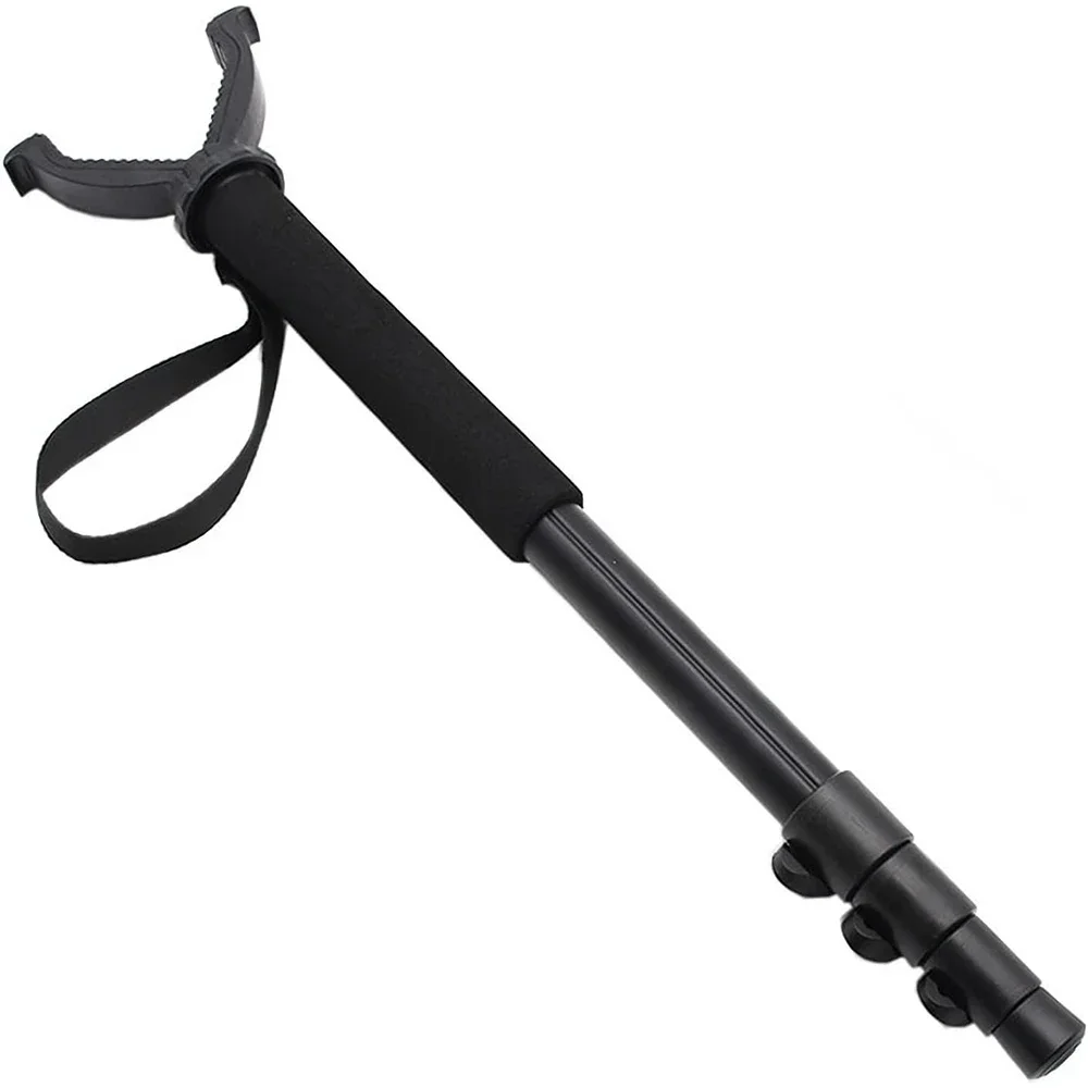 Portable Rifle Shooting Rest Monopod with V Yoke Bracket Hunting V Shaped Gun Rack Hunting Shooting Stick Aluminum Construction