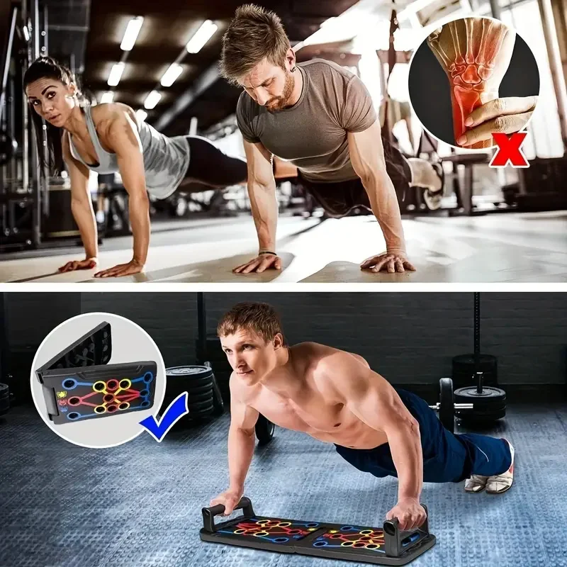 Portable Multifunctional Push-up Board-Fitness and Muscle Training Device Home Workout Set Foldable Push Up Bar Resistance