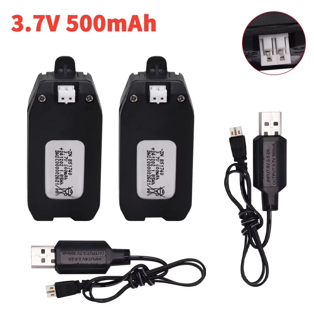 Chargeur compatible pour batteries drone, livré avec câble USB.