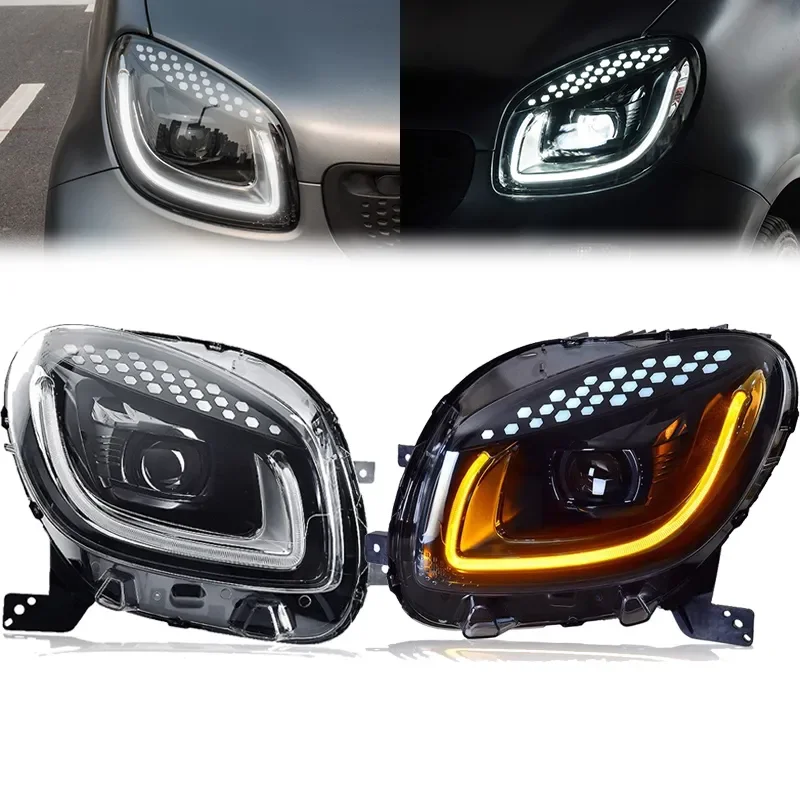 

2PCS Car LED Headlights For Benz Smart 453 Fortwo Forfour 2015-2019 Modified Front Headlamp Assembly Auto Accessories