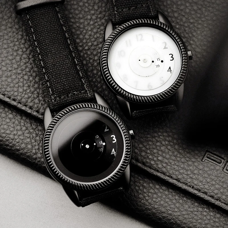 2023 Enmex creative style canvas strap wristwatch Focus time simple digital special design  brief  casual  quartz  watch