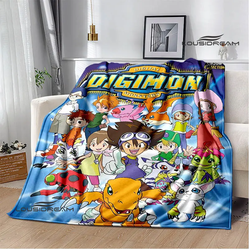 

Digimon cartoon Printing blanket Children's Warm blanket Framine Soft and Comfortable Home Travel blanket Birthday Gift