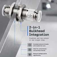 1PCS Pneumatic One-way Through Panel Non Return Check Valve SPM  4mm 6mm 8mm 10mm 12mm Push In Quick Connect  Air Hose Fitting 2