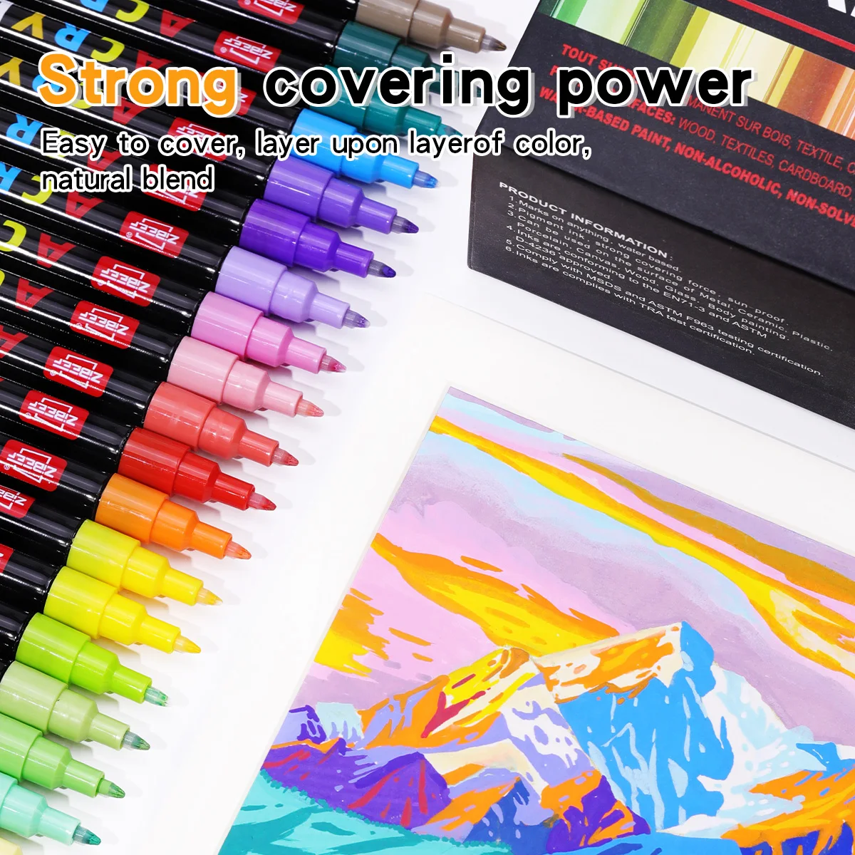 Acrylic Paint Art Marker Pen 240 Colores Set Rock Painting for Kids Graffiti Stone Ceramic Glass Wood DIY Crafts Art Supplies