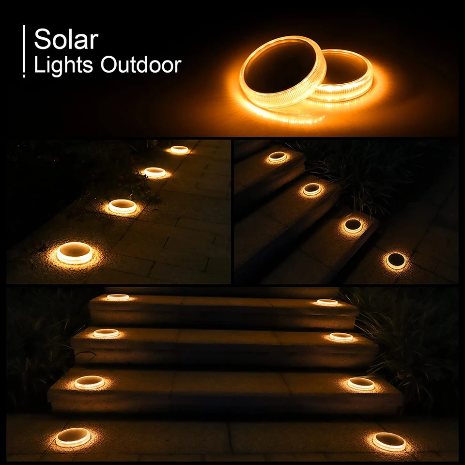 Confezione da 4 luci solari per esterni, luci solari a stringa impermeabili con 7 colori cangianti, ideali per Natale, giardino, prato, vialetto e pat | Leroy Merlin