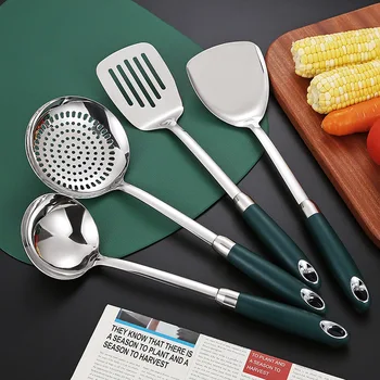 Set di utensili da cucina in acciaio inossidabile 304 da 4 pezzi, set da cucina, forniture da cucina, cucchiaio da zuppa Unibody, set di gadget da cucina 1
